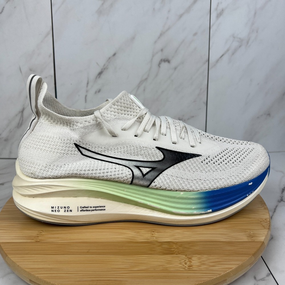 Mizuno Neo Zen Mens Size 13 White Blue Green Running Walk Shoes 411521